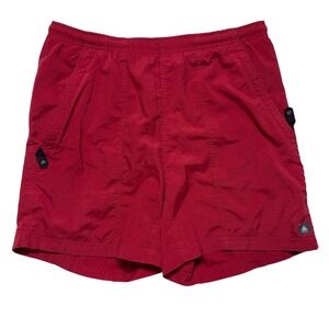 Vintage 90s Nike ACG Nylon Shorts Mens Medium Red Mesh Lined Hiking